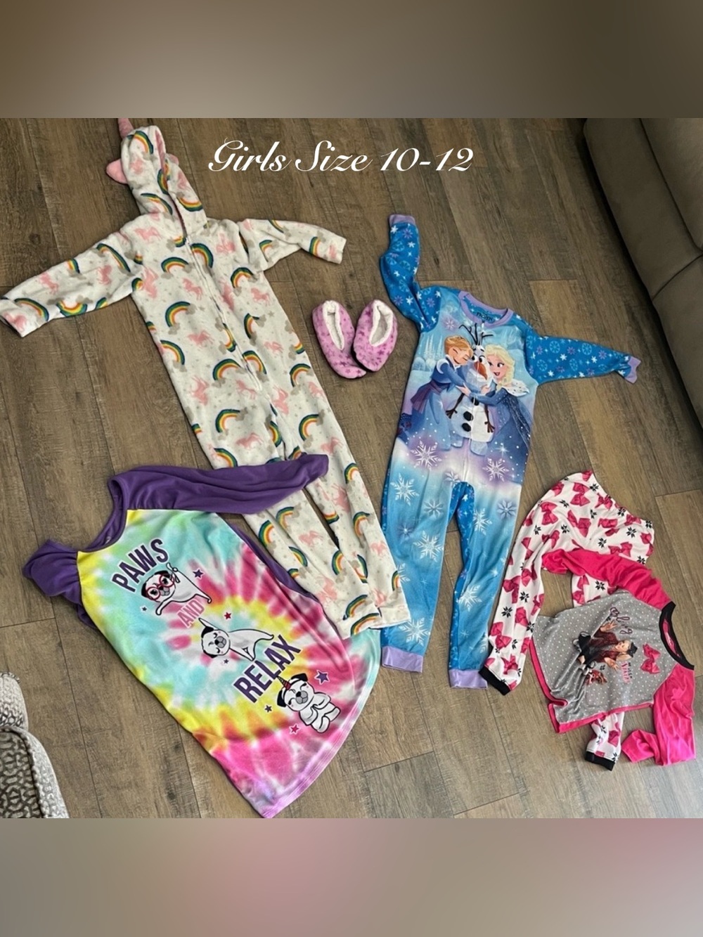 Girls winter Pajama Sets in Girls Size 10/12. Assorted styles & brands